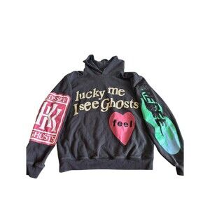 Lucky Me I See Ghost Hoodie Mens Medium Camp Flog Gnaw Kanye West Y2K Streetwear